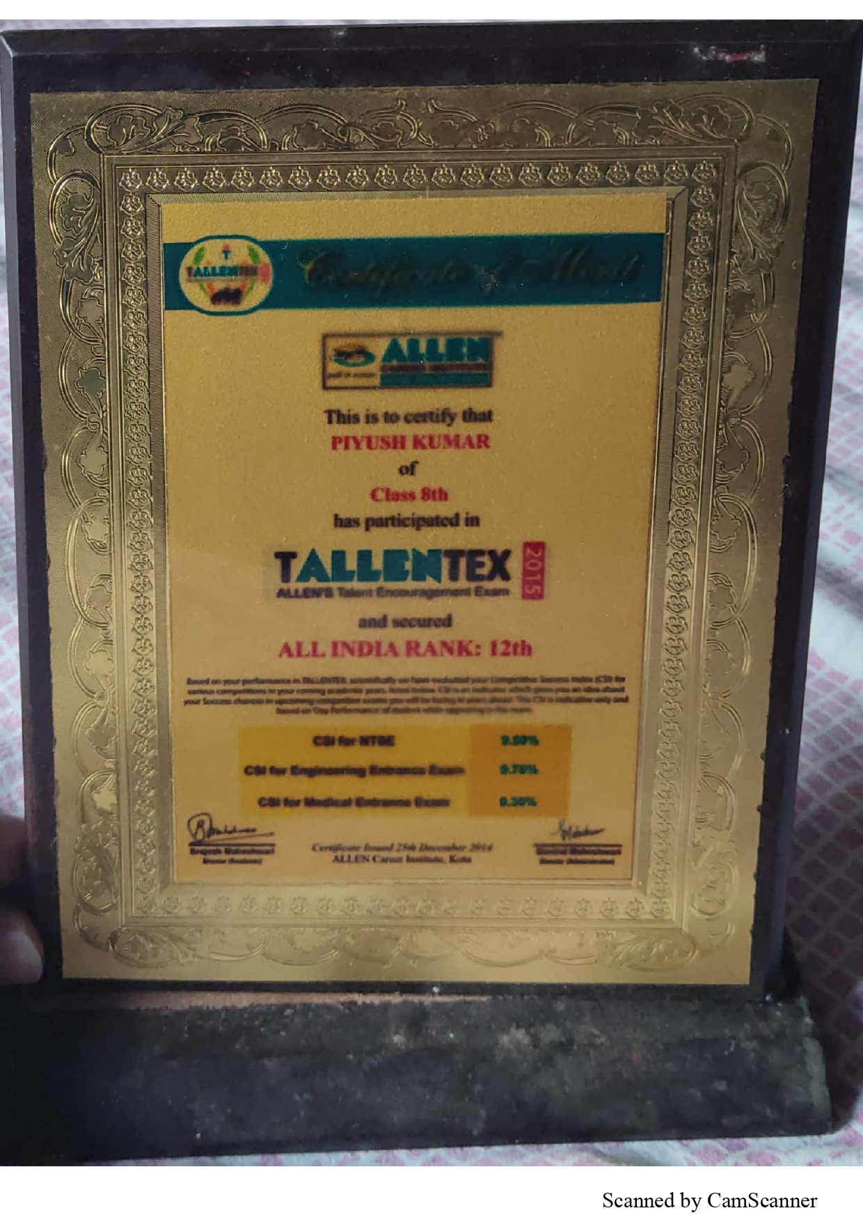 TALLENTEX 2015 memento